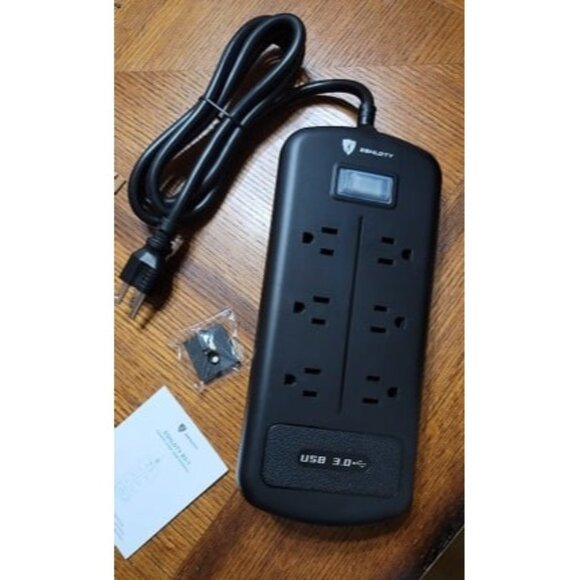 New Surge Protector Power Strip 10ft, Extension Cord, Indoor Outdoor Waterproof - Picture 1 of 1